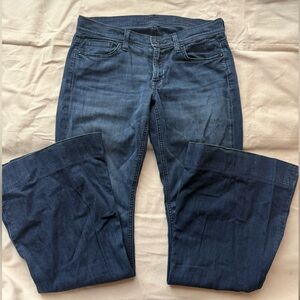 7 For All Mankind Dark Blue Flare Jeans
